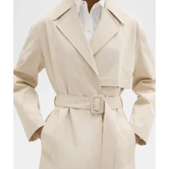 Theory Wrap Trench Coat In Organic Cotton-Women Outerwear