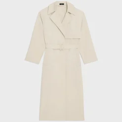Theory Wrap Trench Coat In Organic Cotton-Women Outerwear