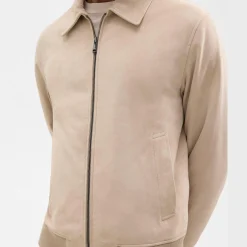 Theory Wyatt Zip Jacket In Suede-Men Outerwear
