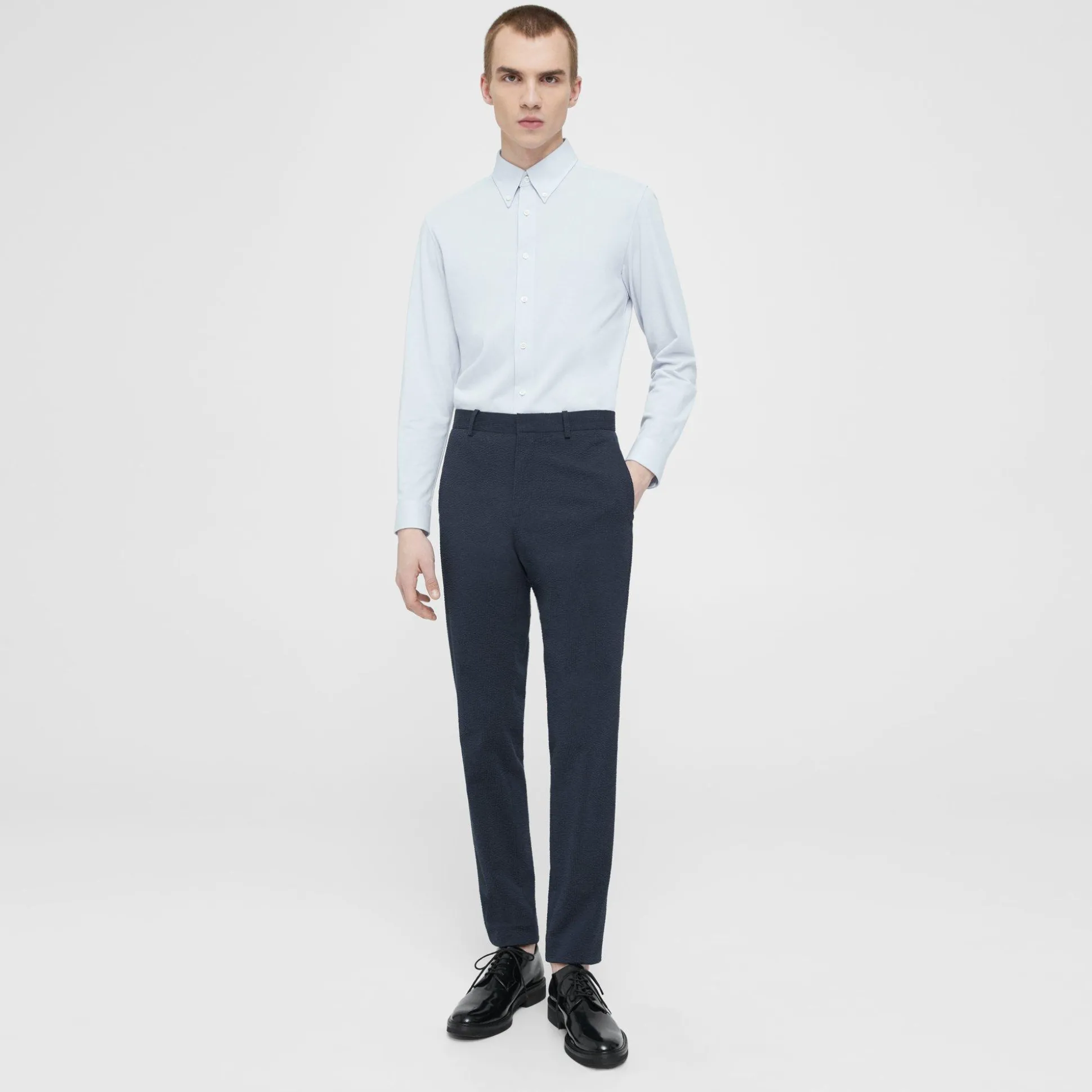 Theory Zaine Pant In Seersucker-Men Suits|Pants