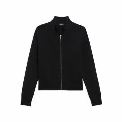 Theory Zip-Up Cardigan In Washable Merino Wool-Women Sweaters + Cardigans