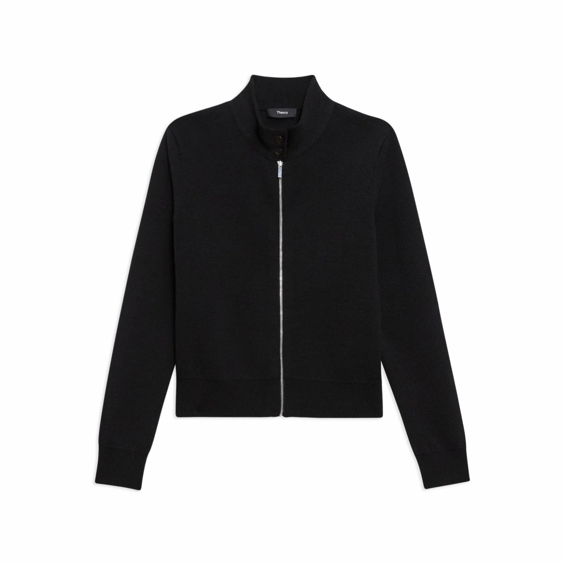 Theory Zip-Up Cardigan In Washable Merino Wool-Women Sweaters + Cardigans